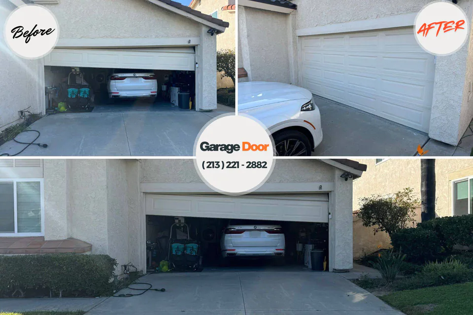 Before and after: garage door repair Agua Dulce, TX